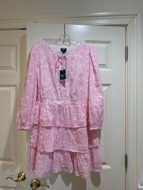 Roller Rabbit x Target Women's Long Sleeve Sketched Floral Tiered Mini A-Line Dr